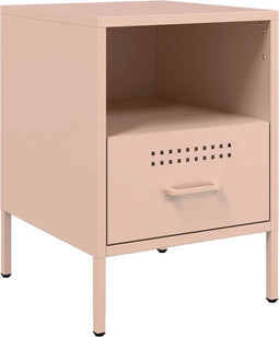 vidaXL - Nachtkastje - 36x39x50,5 - cm - staal - roze