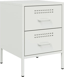 vidaXL - Nachtkastje - 36x39x50,5 - cm - staal - wit