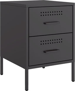 vidaXL - Nachtkastje - 36x39x50,5 - cm - staal - zwart