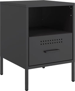 vidaXL - Nachtkastje - 36x39x50,5 - cm - staal - zwart