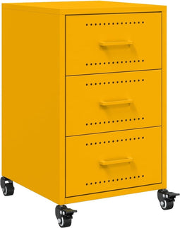 vidaXL - Nachtkastje - 36x39x59 - cm - staal - mosterdgeel
