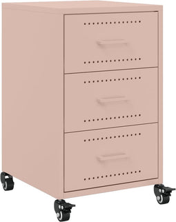 vidaXL - Nachtkastje - 36x39x59 - cm - staal - roze