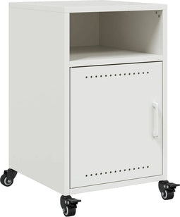 vidaXL - Nachtkastje - 36x39x59 - cm - staal - wit