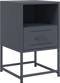 vidaXL - Nachtkastje - 36x39x60,5 - cm - staal - antracietkleurig