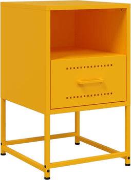 vidaXL - Nachtkastje - 36x39x60,5 - cm - staal - mosterdgeel