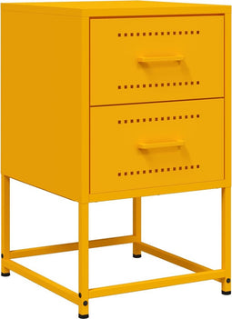 vidaXL - Nachtkastje - 36x39x60,5 - cm - staal - mosterdgeel