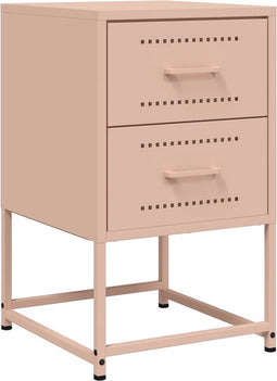 vidaXL - Nachtkastje - 36x39x60,5 - cm - staal - roze