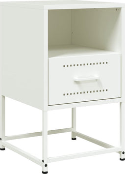 vidaXL - Nachtkastje - 36x39x60,5 - cm - staal - wit