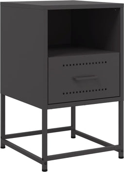 vidaXL - Nachtkastje - 36x39x60,5 - cm - staal - zwart