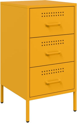 vidaXL - Nachtkastje - 36x39x68 - cm - staal - mosterdgeel