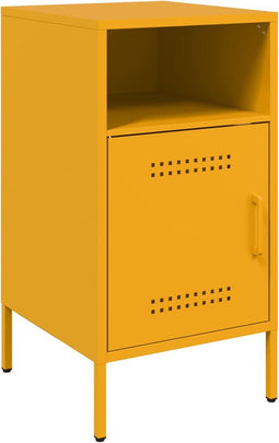 vidaXL - Nachtkastje - 36x39x68 - cm - staal - mosterdgeel