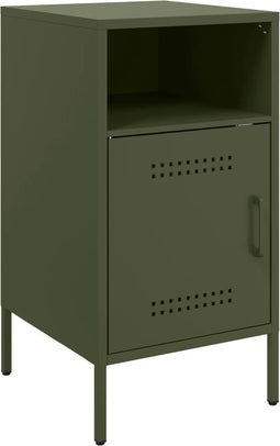 vidaXL - Nachtkastje - 36x39x68 - cm - staal - olijfgroen