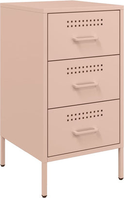 vidaXL - Nachtkastje - 36x39x68 - cm - staal - roze