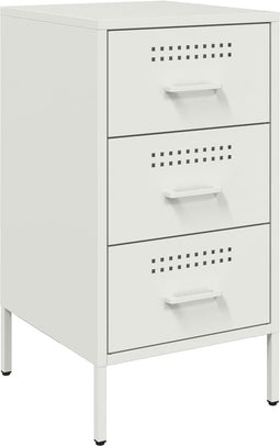 vidaXL - Nachtkastje - 36x39x68 - cm - staal - wit