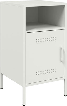 vidaXL - Nachtkastje - 36x39x68 - cm - staal - wit