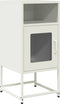vidaXL - Nachtkastje - 36x39x78 - cm - koudgewalst - staal - wit