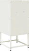 vidaXL - Nachtkastje - 36x39x78 - cm - koudgewalst - staal - wit