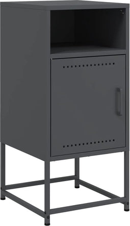vidaXL - Nachtkastje - 36x39x78 - cm - staal - antracietkleurig