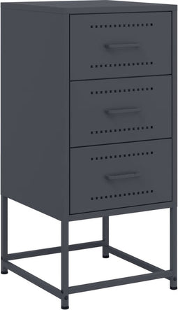 vidaXL - Nachtkastje - 36x39x78 - cm - staal - antracietkleurig