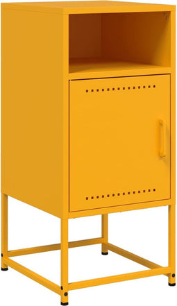 vidaXL - Nachtkastje - 36x39x78 - cm - staal - mosterdgeel
