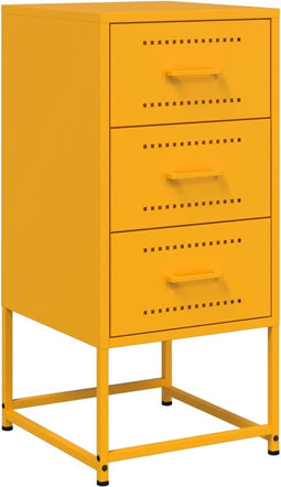 vidaXL - Nachtkastje - 36x39x78 - cm - staal - mosterdgeel