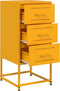 vidaXL - Nachtkastje - 36x39x78 - cm - staal - mosterdgeel