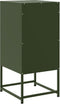 vidaXL - Nachtkastje - 36x39x78 - cm - staal - olijfgroen