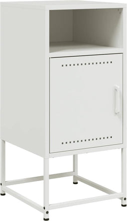 vidaXL - Nachtkastje - 36x39x78 - cm - staal - wit