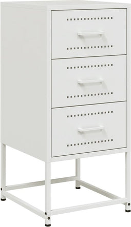 vidaXL - Nachtkastje - 36x39x78 - cm - staal - wit