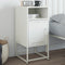 vidaXL - Nachtkastje - 36x39x78 - cm - staal - wit