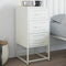 vidaXL - Nachtkastje - 36x39x78 - cm - staal - wit