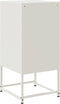 vidaXL - Nachtkastje - 36x39x78 - cm - staal - wit