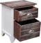 vidaXL - Nachtkastje - 38x28x45 - cm - paulowniahout - bruin - en - wit