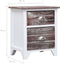 vidaXL - Nachtkastje - 38x28x45 - cm - paulowniahout - bruin - en - wit