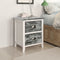 vidaXL - Nachtkastje - 38x28x45 - cm - paulowniahout - grijs - en - wit