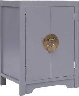vidaXL - Nachtkastje - 38x28x52 - cm - paulowniahout - grijs