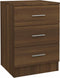 vidaXL - Nachtkastje - 38x35x56 - cm - bewerkt - hout - bruin - eikenkleur