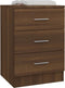 vidaXL - Nachtkastje - 38x35x56 - cm - bewerkt - hout - bruin - eikenkleur