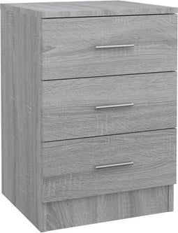 vidaXL - Nachtkastje - 38x35x56 - cm - bewerkt - hout - grijs - sonoma - eikenkleurig