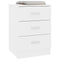 vidaXL - Nachtkastje - 38x35x56 - cm - bewerkt - hout - hoogglans - wit