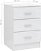 vidaXL - Nachtkastje - 38x35x56 - cm - bewerkt - hout - hoogglans - wit