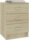 vidaXL - Nachtkastje - 38x35x56 - cm - bewerkt - hout - sonoma - eikenkleurig