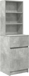 vidaXL - Nachtkastje - 39x35x125 - cm - bewerkt - hout - betongrijs