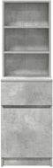 vidaXL - Nachtkastje - 39x35x125 - cm - bewerkt - hout - betongrijs