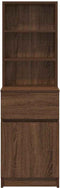 vidaXL - Nachtkastje - 39x35x125 - cm - bewerkt - hout - bruin - eikenkleurig