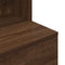 vidaXL - Nachtkastje - 39x35x125 - cm - bewerkt - hout - bruin - eikenkleurig