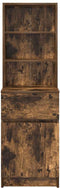 vidaXL - Nachtkastje - 39x35x125 - cm - bewerkt - hout - gerookt - eikenkleurig