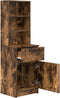 vidaXL - Nachtkastje - 39x35x125 - cm - bewerkt - hout - gerookt - eikenkleurig