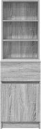 vidaXL - Nachtkastje - 39x35x125 - cm - bewerkt - hout - grijs - sonoma - eikenkleurig