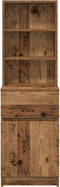 vidaXL - Nachtkastje - 39x35x125 - cm - bewerkt - hout - oud - houtkleurig
